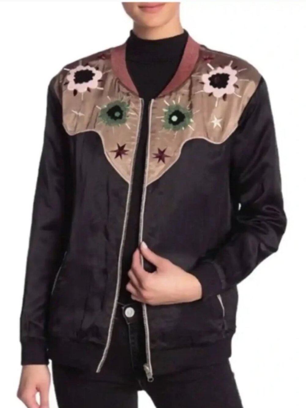 Scotch & Soda satin reversible bomber jacket